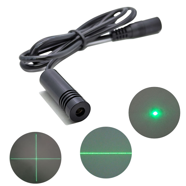 520nm 1mW/5mW/10mW/15mW Green Laser Module Dot/Line/Crosshair Focus Adjustable Φ12X40mm